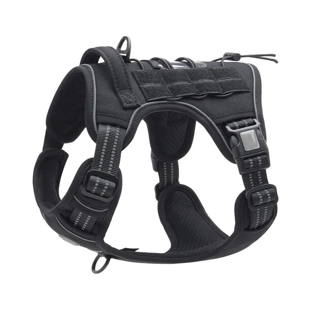 Reflective Tactical Harness For Large Small Dogs Training Vest Leash Pet Harness And Leash Set For Dog Outdoor Adjustable Padded