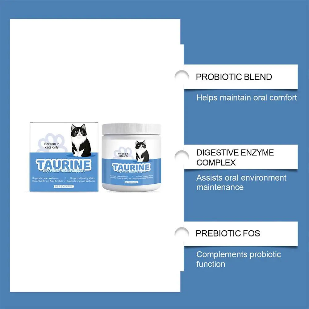 200g Pure Taurine Powder for Cats – Essential Amino Acid Supplement for Heart Health & Function, Supports Cardiac Muscle