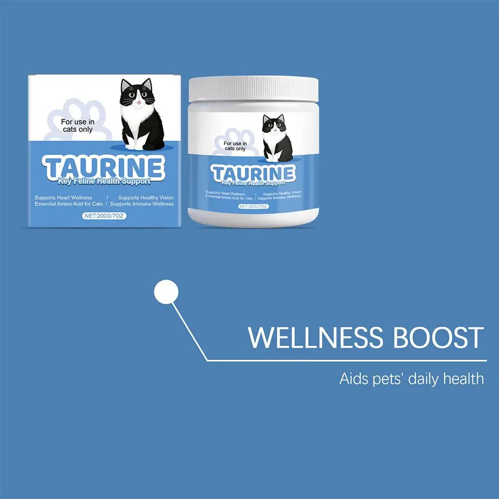 200g Pure Taurine Powder for Cats – Essential Amino Acid Supplement for Heart Health & Function, Supports Cardiac Muscle