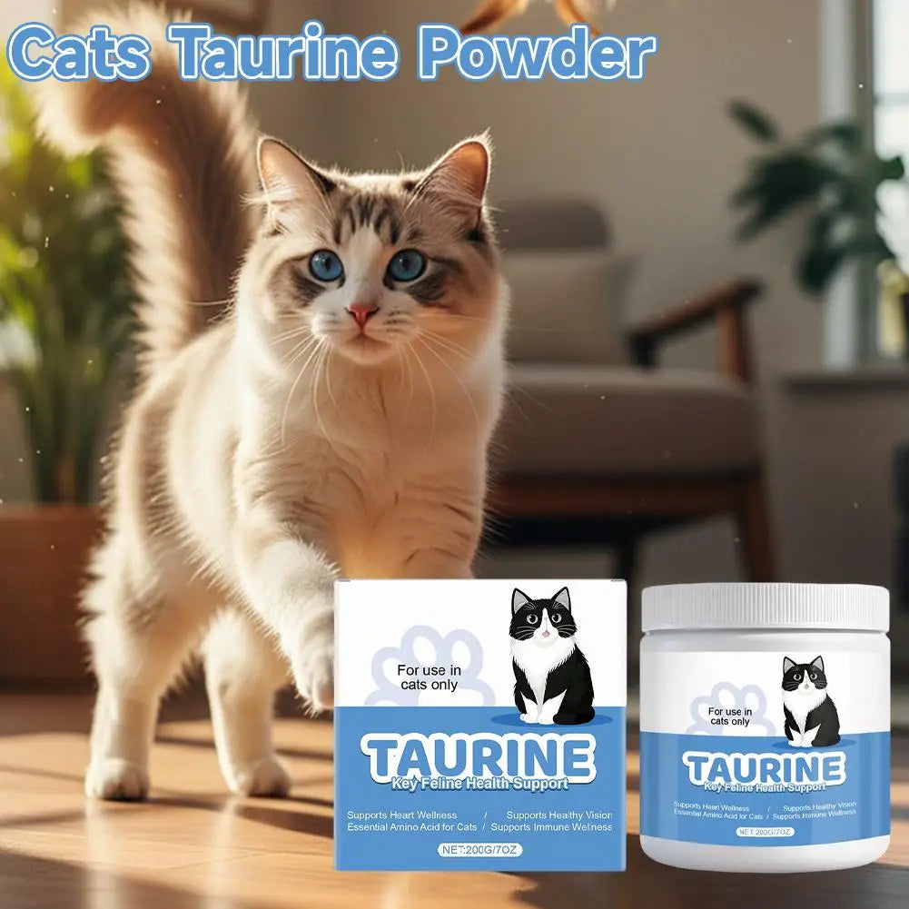 200g Pure Taurine Powder for Cats – Essential Amino Acid Supplement for Heart Health & Function, Supports Cardiac Muscle