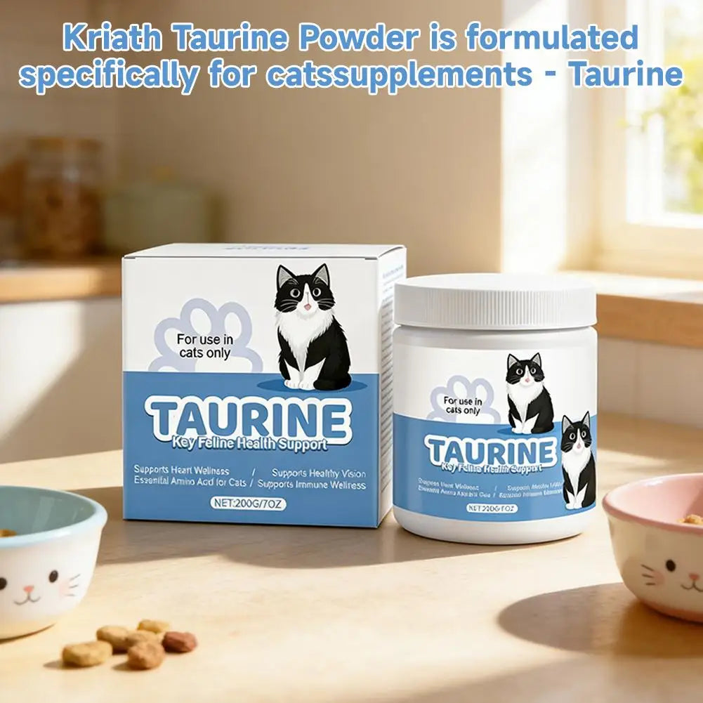 200g Pure Taurine Powder for Cats – Essential Amino Acid Supplement for Heart Health & Function, Supports Cardiac Muscle
