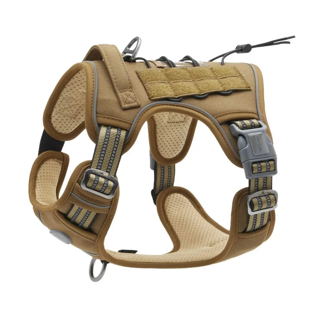 Reflective Tactical Harness For Large Small Dogs Training Vest Leash Pet Harness And Leash Set For Dog Outdoor Adjustable Padded
