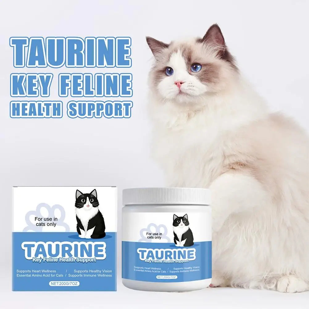 200g Pure Taurine Powder for Cats – Essential Amino Acid Supplement for Heart Health & Function, Supports Cardiac Muscle