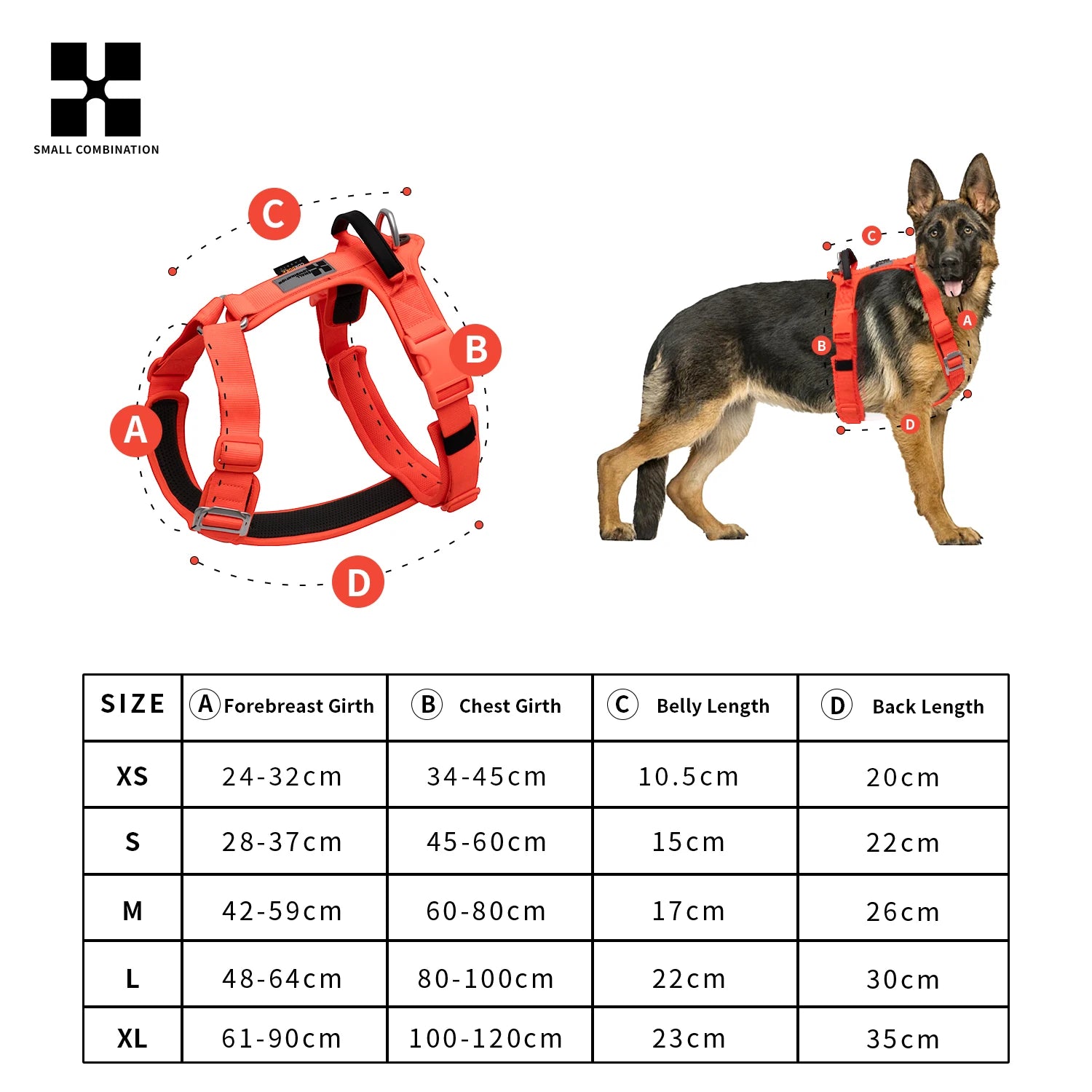 SMALL COMBINATION Pet Harness No Pull Nylon Reflective Dog Harness Adjustable Comfortable Control Walking Running  accessories