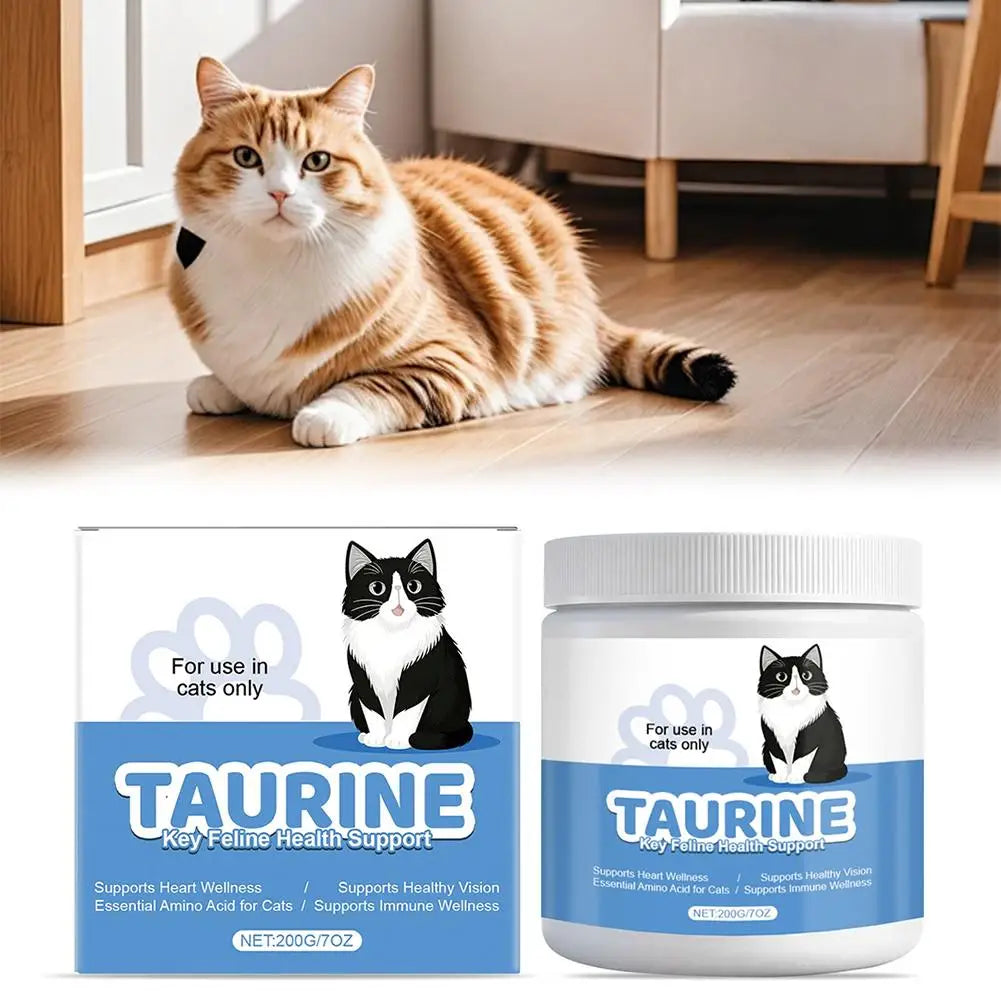 200g Pure Taurine Powder for Cats – Essential Amino Acid Supplement for Heart Health & Function, Supports Cardiac Muscle