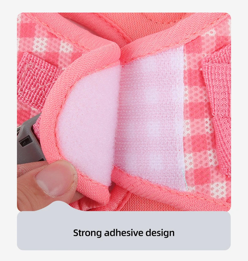 Checkered Pet Harness Cat Leash Small Dog Harness Kitten Outdoor Breathable Reflective Cat Chest Strap Plaid Walk Bichon Frise