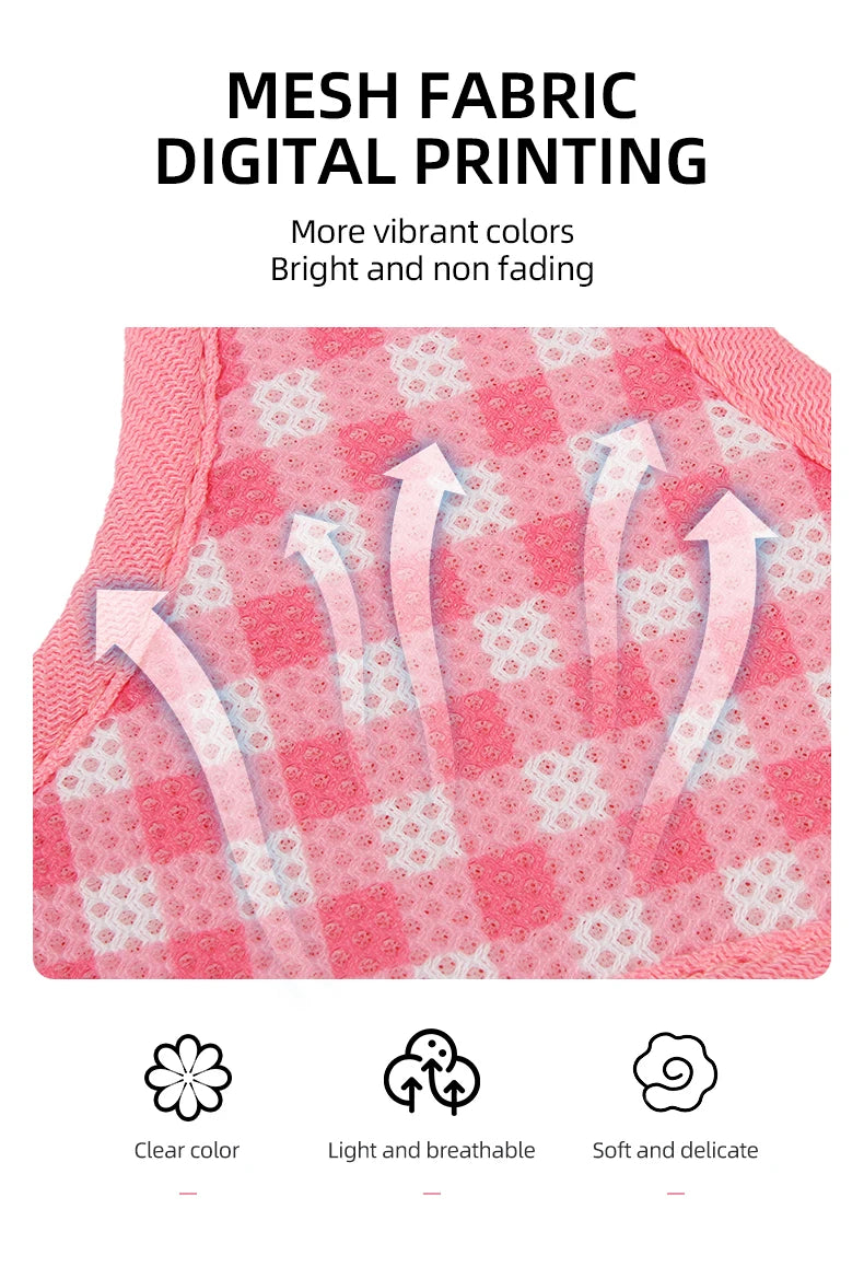 Checkered Pet Harness Cat Leash Small Dog Harness Kitten Outdoor Breathable Reflective Cat Chest Strap Plaid Walk Bichon Frise