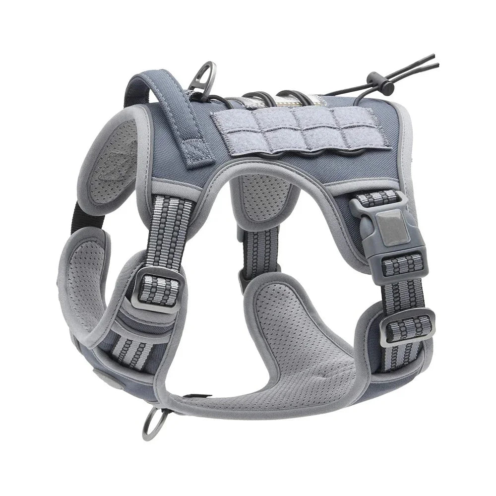 Reflective Tactical Harness For Large Small Dogs Training Vest Leash Pet Harness And Leash Set For Dog Outdoor Adjustable Padded